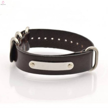 2017 Wholesale Stainless Steel Mens Leather Bracelet